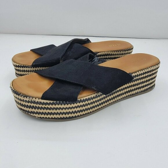 a.n.a Black Crisscross Vamp Platform Slide Sandals Size 8.5 R3 Y2K - Picture 5 of 6